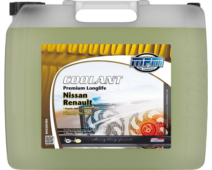 Koelvloeistof-Coolant-Premium-Longlife--40°C-Renault-/-Nissan-Ready-to-Use-20-l-jerrycan